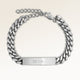 Personalized bar silver bracelet with space for engraving of text or handwriting