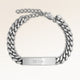 Personalized bar silver bracelet with space for engraving of text or handwriting