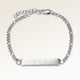 Personalized bar silver bracelet with space for engraving of text or coordinates