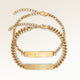 Couples bracelets, pair of two bar bracelets in gold with personalized engraving, from Mon Chou