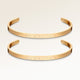 Couples bracelets, pair of two bar bracelets in gold with personalized engraving, from Mon Chou