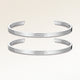 Kæreste-armbånd, par af to bangle armbånd i sølv med indgraveret dato og hjerte, fra Mon Chou