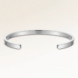 Bangle armbånd i sølv uden gravering, klar til personlig indgravering på indersiden