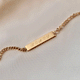 Personalized bar gold bracelet with space for engraving of text or coordinates