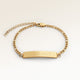 Personalized bar gold bracelet with space for engraving of text or coordinates