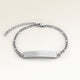 Personalized bar silver bracelet with space for engraving of text or coordinates