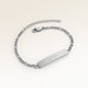 Personalized bar silver bracelet with space for engraving of text or coordinates