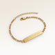 Personalized bar gold bracelet with space for engraving of text or coordinates
