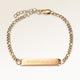 Personalized bar gold bracelet with space for engraving of text or coordinates