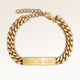 Personalized bar gold bracelet with space for engraving of text or handwriting