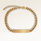 Personalized bar gold bracelet with space for engraving of text or coordinates