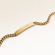 Personalized bar gold bracelet with space for engraving of text or coordinates