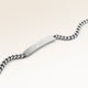 Personalized bar silver bracelet with space for engraving of text or coordinates