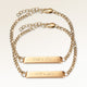 Friendship bracelets, pair of two bar bracelets in gold with personalized engraving, from Mon Chou
