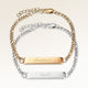 Friendship bracelets, pair of two bar bracelets in gold and silver with personalized engraving, from Mon Chou