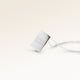 Personalized square silver necklace with space for engraving of text, coordinates or handwriting on the front and back