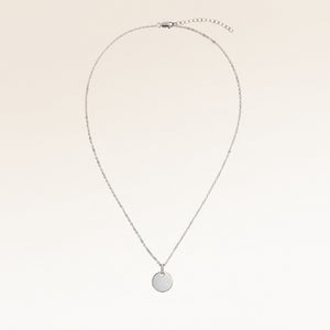 The full round silver necklace with zirconia and adjustable chain