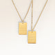 Friendship necklaces, pair of two square necklaces in gold with personalized engraving, from Mon Chou