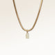 Letter pendant E in gold with white zircons, personalized initial necklace from Mon Chou