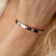 Personalized bangle silver bracelet with space for engraving of text or coordinates