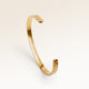 Bangle gold bracelet side view, space for personalized engraving