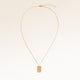 Full square necklace in gold fully laid out with fine adjustable gold chain and minimalist pendant for personalized engraving