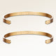 Friendship bracelets, pair of two bangle bracelets in gold with personalized engraving, from Mon Chou