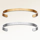 Friendship bracelets, pair of two bangle bracelets in gold and silver with personalized engraving, from Mon Chou