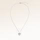 Full heart-shaped necklace in silver fully laid out with fine adjustable silver chain and minimalist heart pendant for personalized engraving